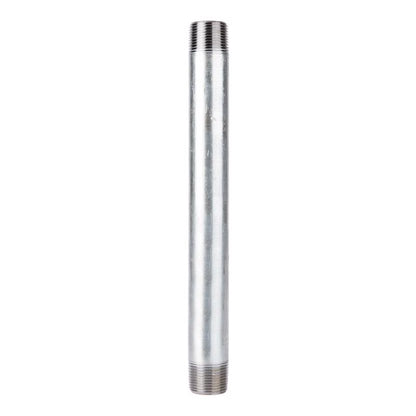 Emery Jensen steel nipple, 2x12 inch galvanized pipe fitting for plumbing or construction applications.