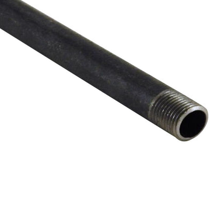 Black steel pipe from Emery Jensen, 1-1/2 inch diameter, 10 to 21 feet long, shown in a standard industrial setting.