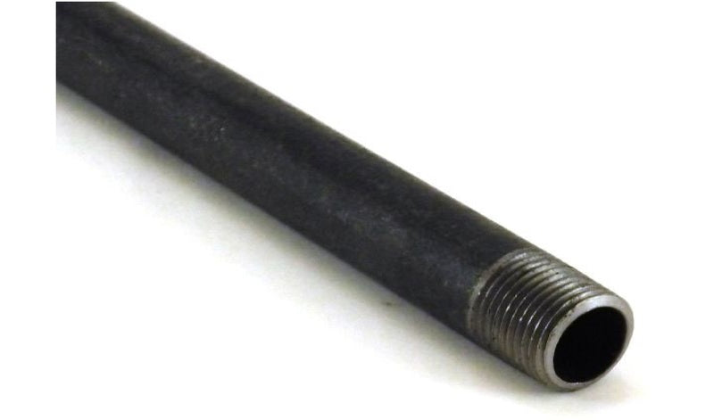 Black steel pipe from Emery Jensen, 1 inch diameter, 10-foot length, suitable for construction or plumbing projects.