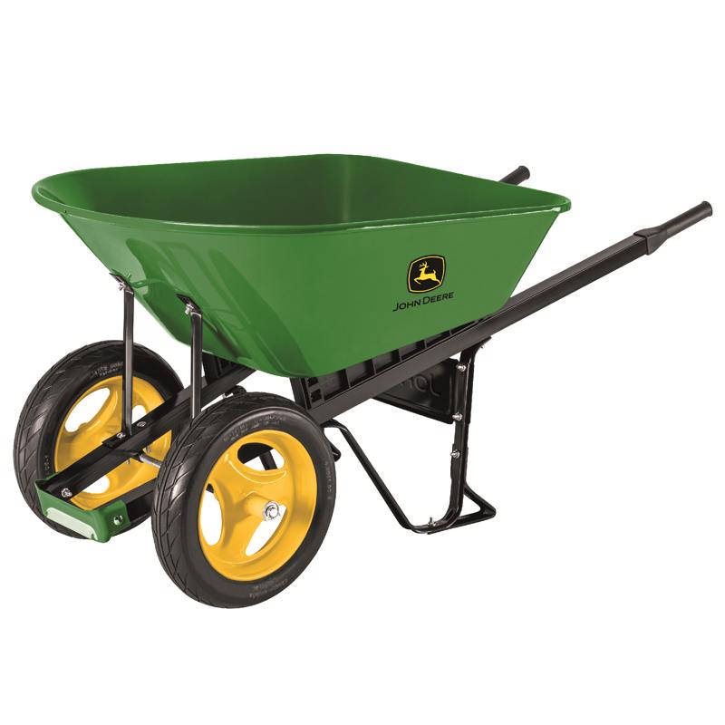 Emery Jensen JD Steel Wheelbarrow with 7 cubic feet steel tub, durable construction for heavy-duty gardening and construction tasks.