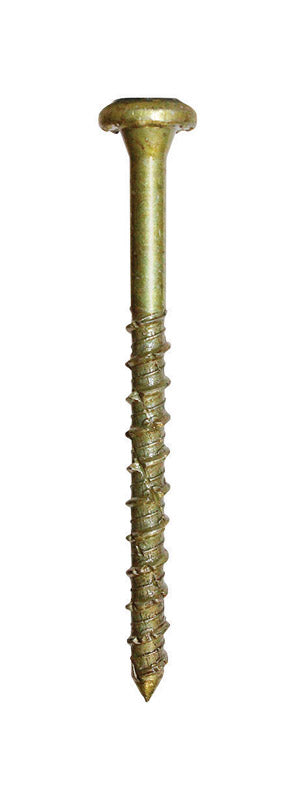 Steel wood screw by Emery Jensen, 19/64x2-3/4 inch, with a steel construction and threaded design for woodworking projects.