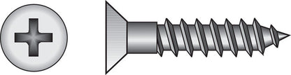 Emery Jensen PHILLIP FH WS Z 10x2 steel wood screw, showing shiny metallic finish and threaded shaft for heavy-duty fastening.