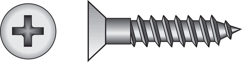 Emery Jensen steel wood screw, PHILLIP FH WS Z 14x1.5, for woodworking and fastening applications, with a zinc finish.