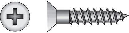 Emery Jensen steel wood Phillips FH WS Z 14x2 screw with zinc finish, shown on a white background.