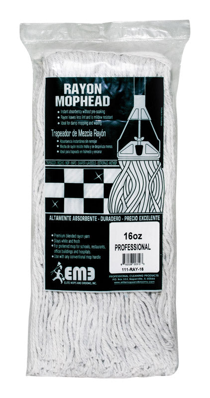 Emery Jensen CutEnd Rayon Mophead 16oz for stick mops, pack of 6, durable cleaning mopheads for commercial floor cleaning
