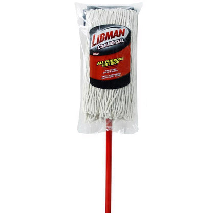 Emery Jensen wet cotton mop #24, 60-inch stick mop head, pack of 6, suitable for cleaning floors and commercial use.