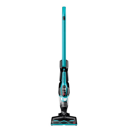 Emery Jensen stick vacuum cleaner with handheld attachment, lightweight design, and ergonomic handle for easy cleaning.