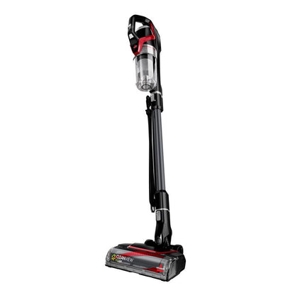 Emery Jensen stick vacuum cleaner with 47-inch handle and lightweight design, ideal for quick cleaning tasks.
