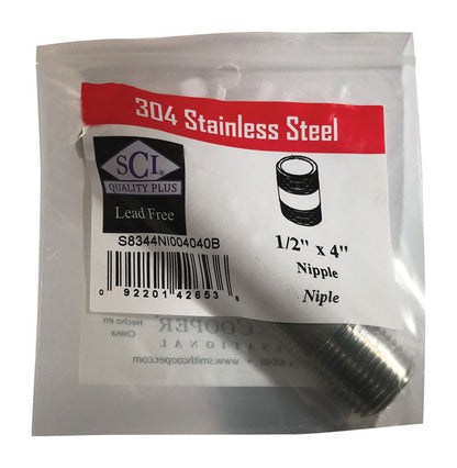 NIPPLE 1/2" x 4"