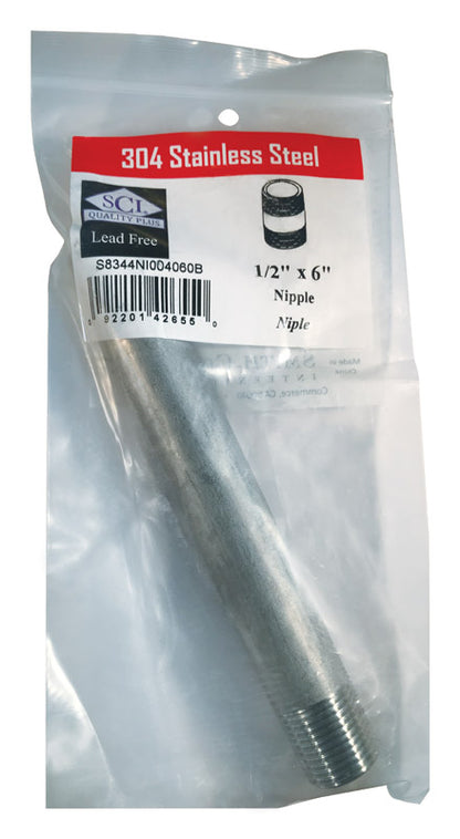 NIPPLE 1/2" x 6" SLS STL