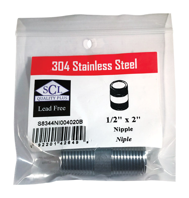 NIPPLE SS 1/2" x 2"