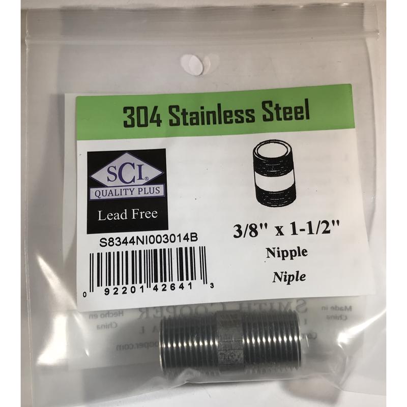 NIPPLE SS 3/8" x 1.5"
