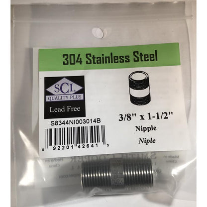 NIPPLE SS 3/8" x 1.5"