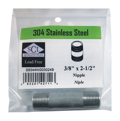 NIPPLE SS 3/8" x 2.5"