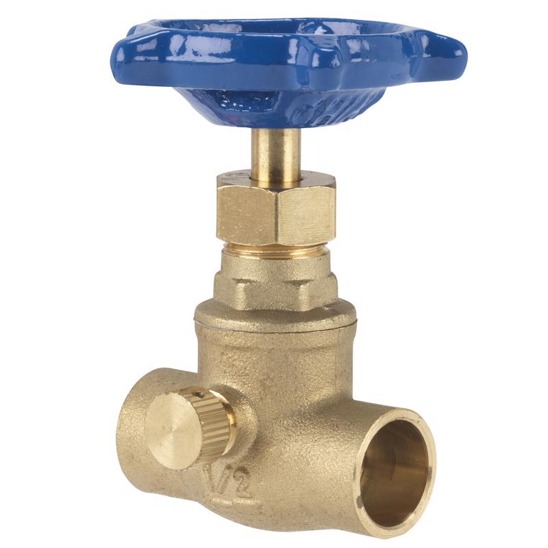 Emery Jensen Stop & Waste Valve VLV 3/4" SPT, durable brass construction with threaded connections for plumbing systems.