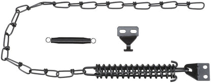 Black Emery Jensen door stop, a sturdy door stop device designed to prevent door movement and protect walls.