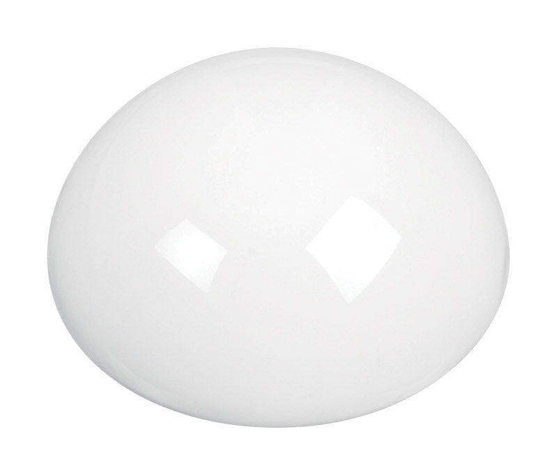 Emery Jensen round soft white door stop, a lightweight rubber door stopper preventing door movement and protecting walls.