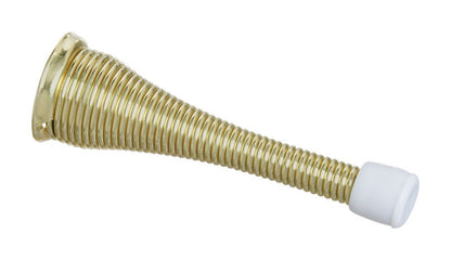 Emery Jensen 3-inch spring door stop, black rubber stopper mounted on a metal base, to prevent door damage.
