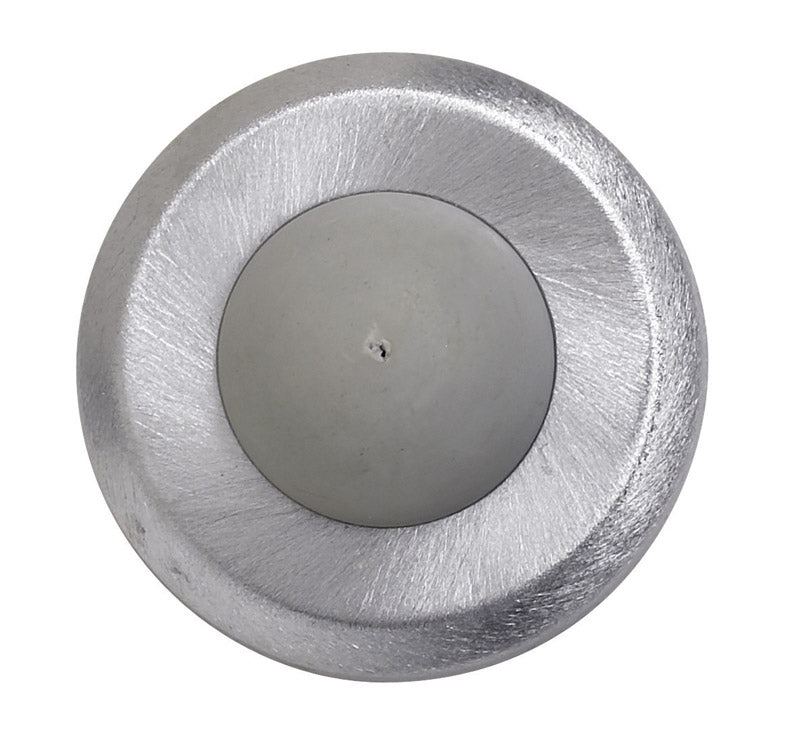 Emery Jensen STOP door wall convex chrome stop mounted on wall, safety door stopper with sleek chrome finish.