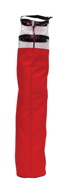 Red Emery Jensen gift wrap storage bag, rectangular fabric container for organizing and storing gift wraps and accessories.