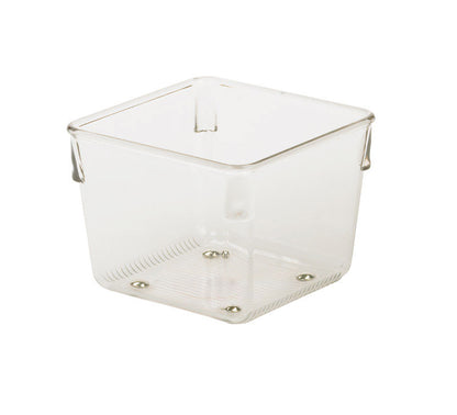 Clear Linus Organ Storage Drawer Organizer by Emery Jensen, 4x4x3 inches, transparent plastic with multiple compartments for organizing small items.