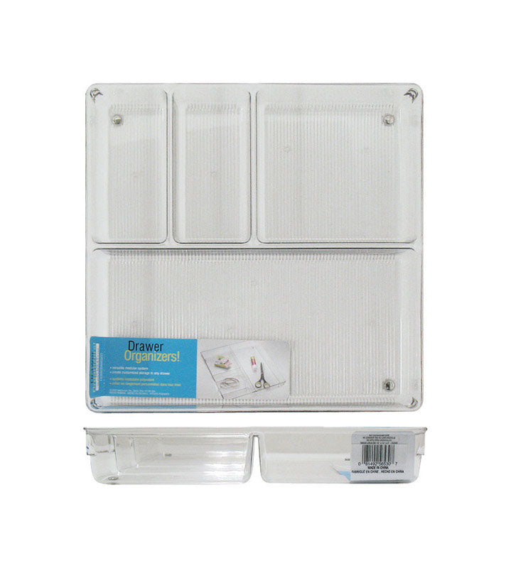 Emery Jensen Linus storage drawer organizer with multiple compartments for organizing small items in a drawer.