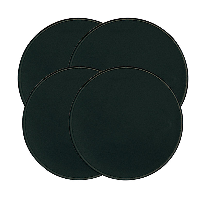 Emery Jensen black stove burner set with reflector pans and extension covers, includes four burner covers for cooking protection.