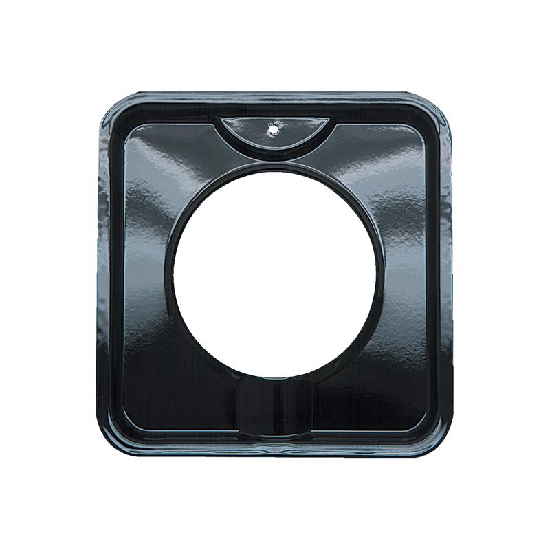 Emery Jensen black drip pan "i" for stove reflector extension, square shape, 7.75 inches, used as a stove drip pan or extender.