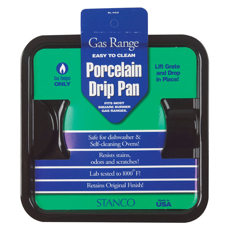 Square gas stove drip pan extender by Emery Jensen, 7.75 inches, used as a stove reflector pan for cooking and heat distribution.