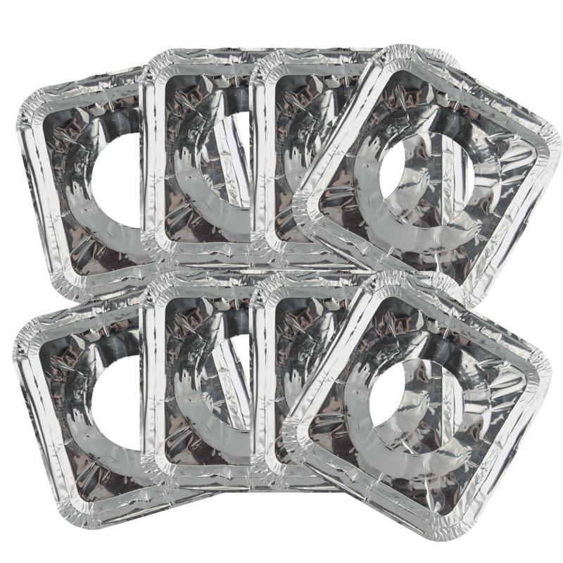 Emery Jensen stove reflector pan extender set, 8-piece aluminum cookware accessories for efficient heat distribution.