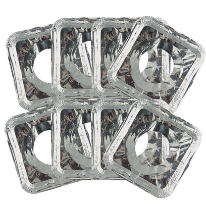 Emery Jensen stove reflector pan extender set, 8-piece aluminum cookware accessories for efficient heat distribution.