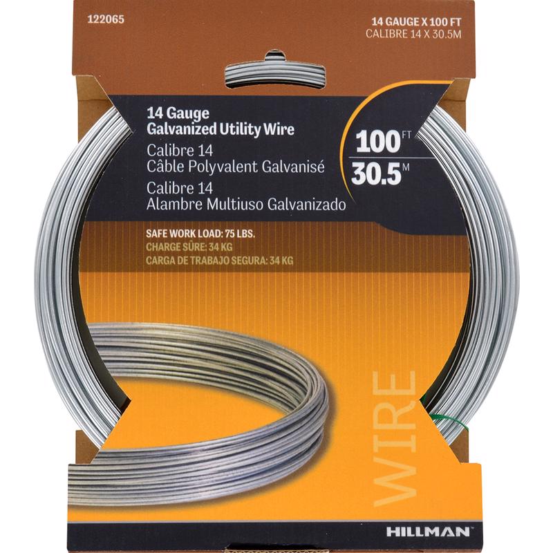 Steel 14GAX100' wire from Emery Jensen, designed for stovepipe weaving and mechanical applications.