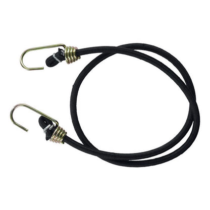 Black 40-inch bungee cords with hooks from Emery Jensen, pack of 10, flexible stretch cords for securing items.
