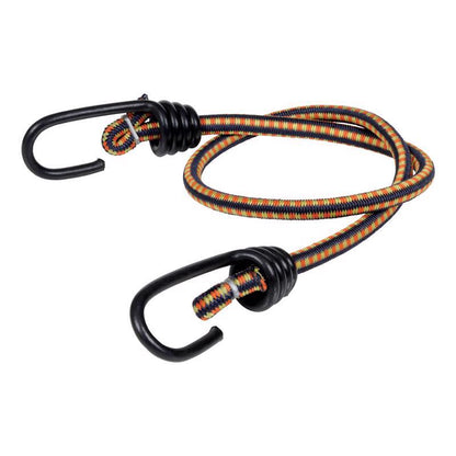 Set of 10 Emery Jensen multi 24-inch bungee cords with hooks, stretchy and durable for securing items.