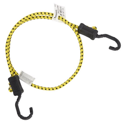 Yellow bungee cords with hooks, Emery Jensen 40-inch stretch cords, pack of 10, versatile tension straps for securing items.