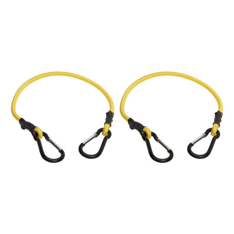 Emery Jensen 24-inch yellow bungee cords with hooks, set of two, designed for secure stretch and reliable tension.