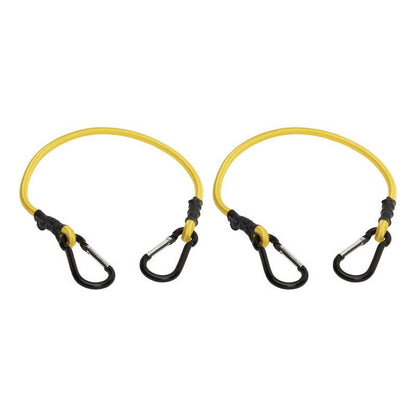 Emery Jensen 24-inch yellow bungee cords with hooks, set of two, designed for secure stretch and reliable tension.