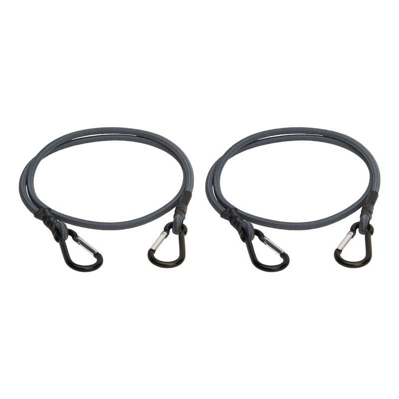 Gray Emery Jensen 48-inch bungee cords with hooks, 2-pack, designed for secure stretching and reliable attachment.