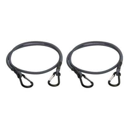 Gray Emery Jensen 48-inch bungee cords with hooks, 2-pack, designed for secure stretching and reliable attachment.