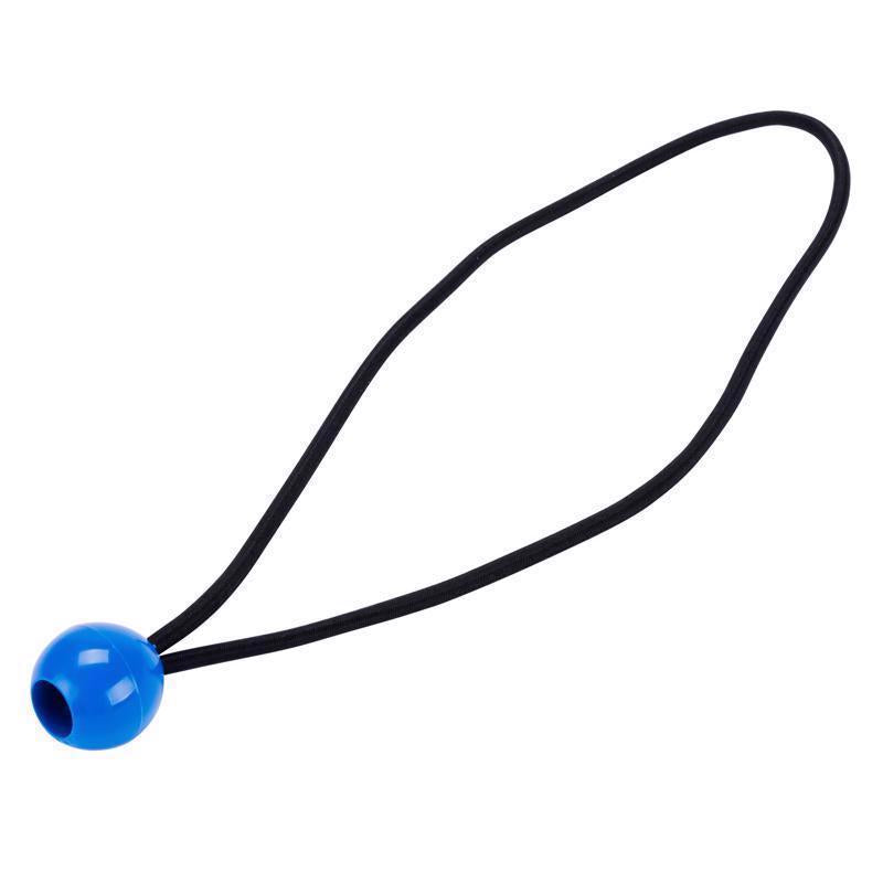 Black 12-inch bungee cords with balls, Emery Jensen 10-pack, stretch cords with hooks for securing items or cargo.