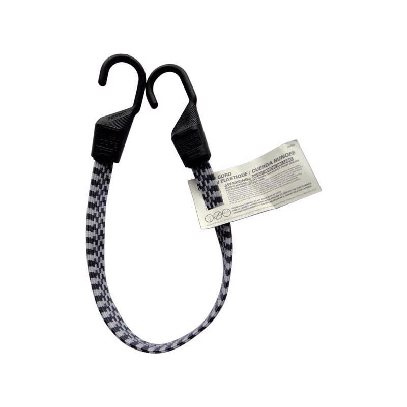 Emery Jensen flat bungee cord with hooks, 24-inch stretch cord for securing items and versatile outdoor or cargo use.