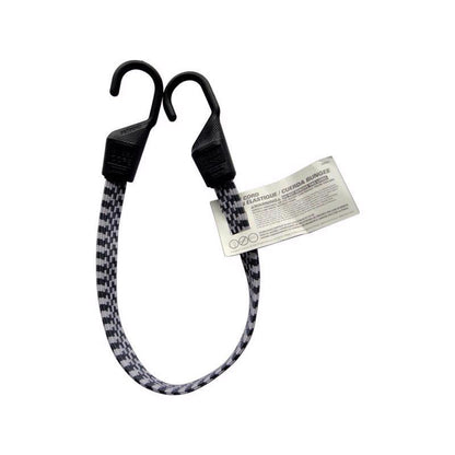 Emery Jensen flat bungee cord with hooks, 24-inch stretch cord for securing items and versatile outdoor or cargo use.