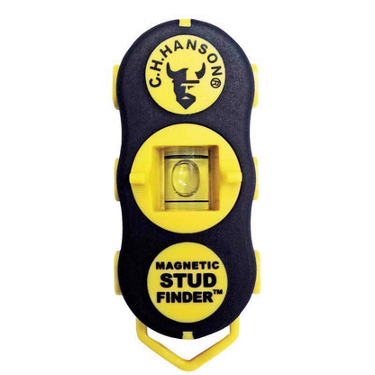 Emery Jensen magnetic stud finder sensors detecting wall studs with a sleek black and yellow design for easy wall scanning.