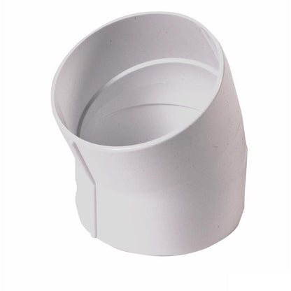Emery Jensen 3-inch PVC bend fitting for SWR and drain systems, made of sturdy styrene/PVC material for plumbing applications.