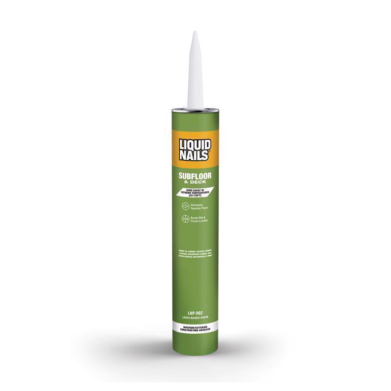 Emery Jensen glue liquid nail subfloor/deck adhesive, 28 oz, pack of 12, suitable for flooring and deck installation.