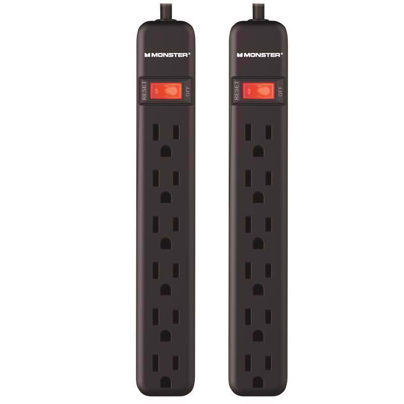 SURGE PROTCTR 6OUT BLK