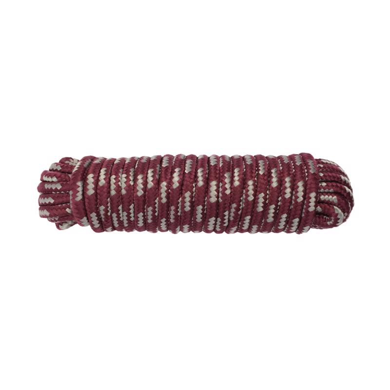 Synthetic filament rope with braid pattern, Emery Jensen ROPE BRAID POLY #16, 100 feet length, durable and strong for various uses.