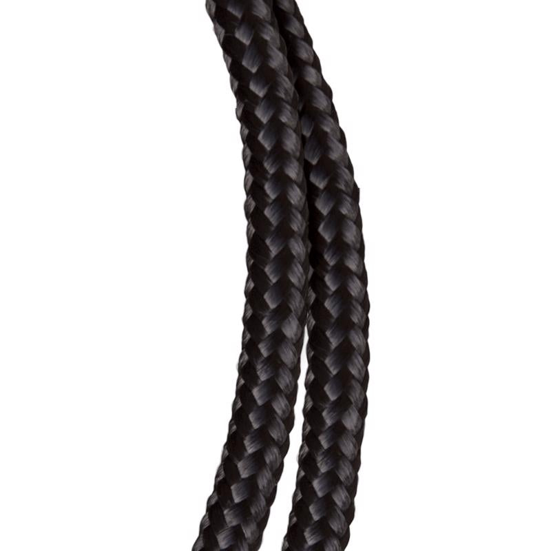 Emery Jensen synthetic filament rope, 1/4 inch diameter, 100 feet long, black color, durable and strong for various applications.