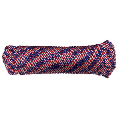 Emery Jensen synthetic filament rope, 3/8 inch by 100 feet, durable and strong for various lifting and securing applications.