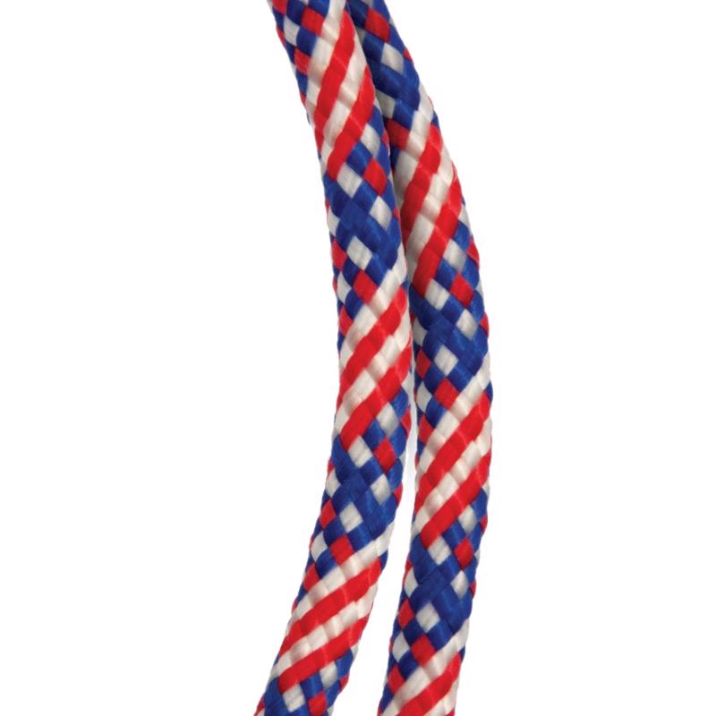 ROPE POLY Rd/wh/bl 100'